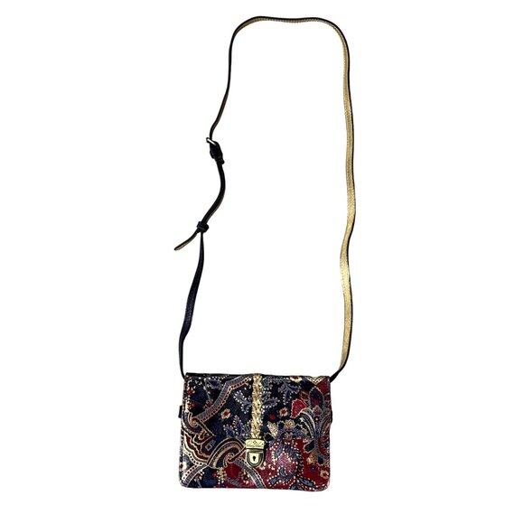 Patricia Nash Floral Leather Crossbody Shoulder Bag Purse Removable Strap Clutch - Picture 2 of 12